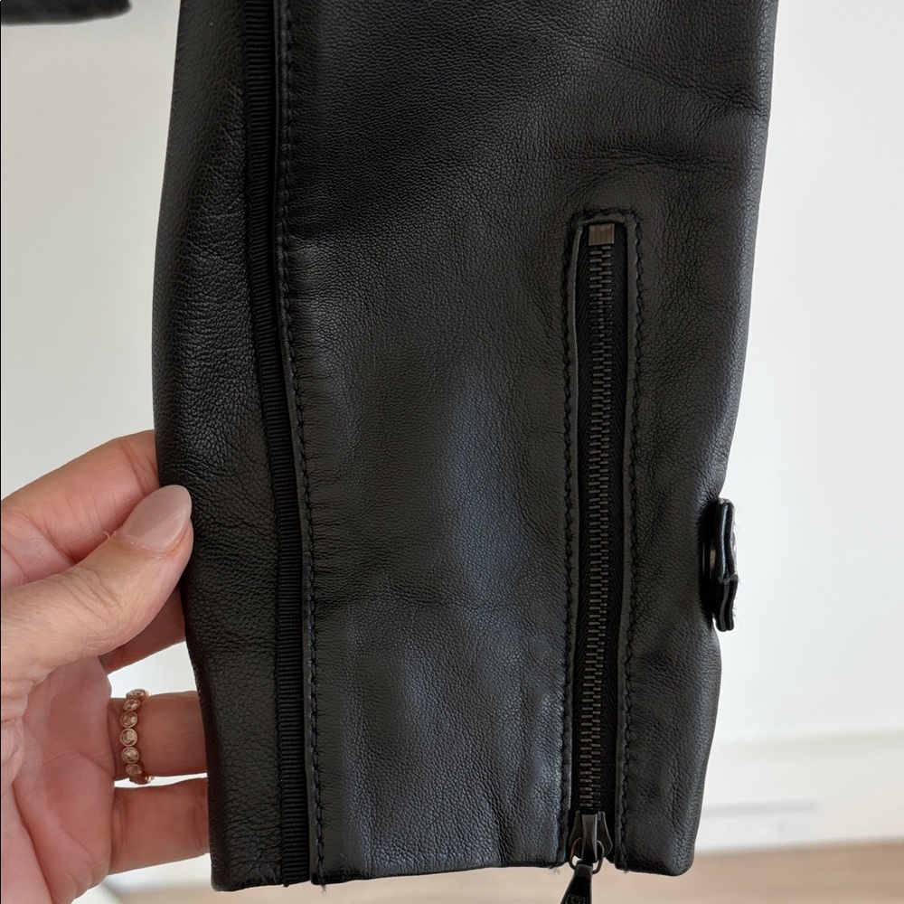 Miss Wu Women's Black Leather Jacket - Picture 8 of 9